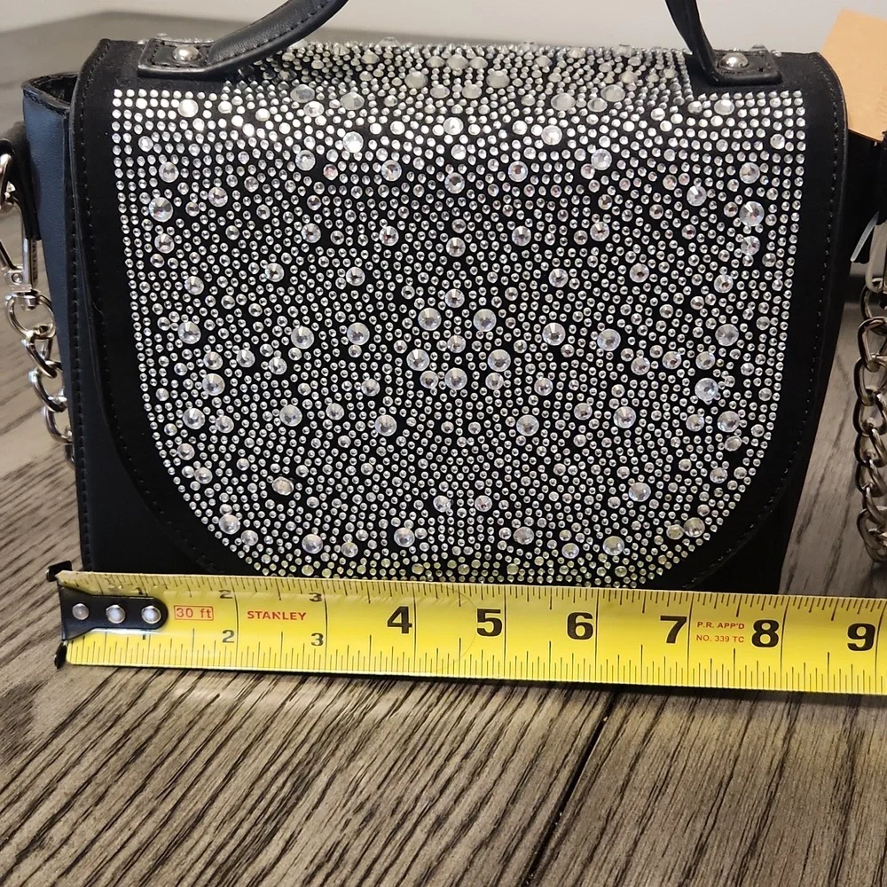Steve Madden Black Crossbody Bag with Silver Accents NWT